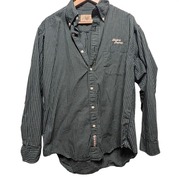 Vesi Sportswear Other - VTG Vesi Sportswear Notre Dame Mens Medium Green Check Cotton Button Down LS